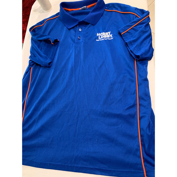 Hobby Lobby Polo Employee Uniform Polo Blue Men's T-shirt Size L - Picture 1 of 11